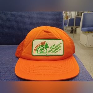 Vintage "Camp Health, Hope & Happiness on Lake Isle" Mesh Trucker Snapback Hat